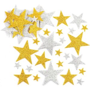 Goud- en Zilverkleurige Glitter Sterren Stickers - 150 stuks Goud- en Zilverkleurige Glitter Sterren Stickers - 150 stuks