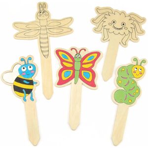HobbyLine Estacas de Jardín Insecto - 10 Estacas de Madera para Jardín - Manualidades para Niños 13-16cm HobbyLine Estacas de Jardín Insecto - 10 Estacas de Madera para Jardín - Manualidades para Niños 13-16cm