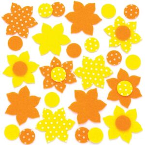 Baker Ross Filzblumenaufkleber - 80 Selbstklebende Filzdekorationen - 4cm - 4 Designs Baker Ross Filzblumenaufkleber - 80 Selbstklebende Filzdekorationen - 4cm - 4 Designs