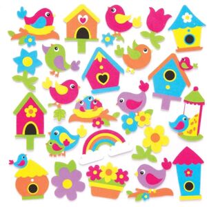 Baker Ross Samolepky ptáků na jaře z pěnové gumy - 120 kusů Baker Ross Samolepky ptáků na jaře z pěnové gumy - 120 kusů