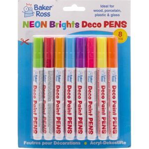 Baker Ross Neon Brights Multi-Purpose Deco Paint Pens - Orange Baker Ross Neon Brights Multi-Purpose Deco Paint Pens - Orange