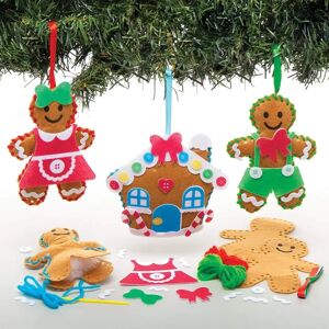 Gemberkoekje Naaisets - 3 Verschillende Ontwerpen - Viltdecoraties - 11-13 cm - Kerstknutsel Gemberkoekje Naaisets - 3 Verschillende Ontwerpen - Viltdecoraties - 11-13 cm - Kerstknutsel