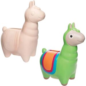 Set di 2 Salvadanaio Lama in Ceramica - 15cm x 12,5cm - Resistente Set di 2 Salvadanaio Lama in Ceramica - 15cm x 12,5cm - Resistente