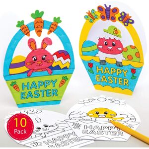 Baker Ross Easter Basket Colour-in Cards - Spring Animals - 10 pcs Baker Ross Easter Basket Colour-in Cards - Spring Animals - 10 pcs