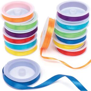 Baker Ross Rainbow Satin Ribbon Pack - 14 Reels Baker Ross Rainbow Satin Ribbon Pack - 14 Reels