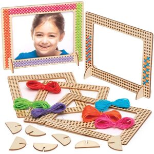 Baker Ross Holz Foto Rahmen Kreuzstich Bastelsets - Packung mit 4 Baker Ross Holz Foto Rahmen Kreuzstich Bastelsets - Packung mit 4