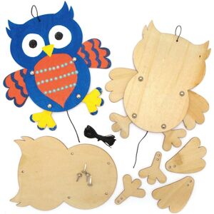 Baker Ross Uil houten poppen set - 4 stuks knutselset Baker Ross Uil houten poppen set - 4 stuks knutselset