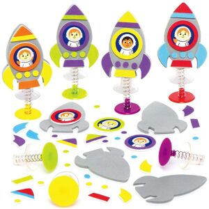 Baker Ross Raketen-Sprungbretter - Packung mit 8 - Verschiedene Designs - Schaum & Kunststoff - 9cm Höhe - Schwarz Baker Ross Raketen-Sprungbretter - Packung mit 8 - Verschiedene Designs - Schaum & Kunststoff - 9cm Höhe - Schwarz