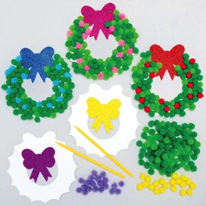 Baker Ross Weihnachtskranz Pom Poms Kunst Bastelsets - 5 Stück Baker Ross Weihnachtskranz Pom Poms Kunst Bastelsets - 5 Stück
