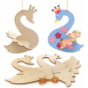 Decoraciones de princesa cisne de madera - Pack de 6 Decoraciones de princesa cisne de madera - Pack de 6