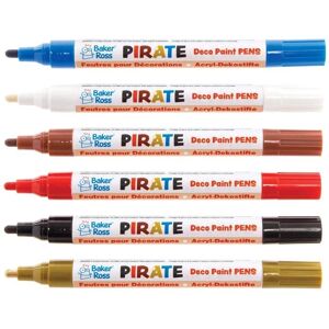 Baker Ross Pirate Multi-Purpose Deco Paint Pens - Pack of 6 Baker Ross Pirate Multi-Purpose Deco Paint Pens - Pack of 6