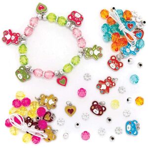 Kit braccialetti con charms orsetto di peluche Baker Ross - Multicolore - Creazione di gioielli Kit braccialetti con charms orsetto di peluche Baker Ross - Multicolore - Creazione di gioielli