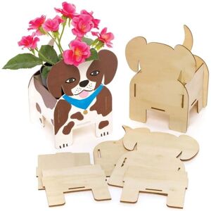 Hunde Blumentopf aus Holz - 3 Stück Hunde Blumentopf aus Holz - 3 Stück