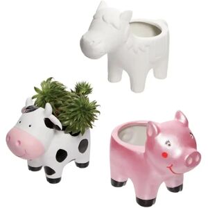 Baker Ross Ceramic Animal Flowerpots - Set of 3 Baker Ross Ceramic Animal Flowerpots - Set of 3