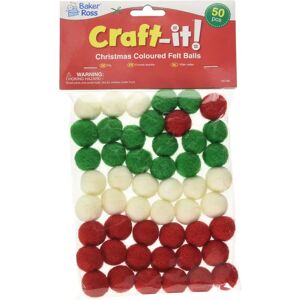 Baker Ross Colorful Felt Balls Christmas DIY - Blue Baker Ross Colorful Felt Balls Christmas DIY - Blue