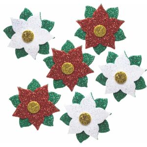 Autocollants de Poinsettia à paillettes Baker Ross - Noël - Publicité Autocollants de Poinsettia à paillettes Baker Ross - Noël - Publicité