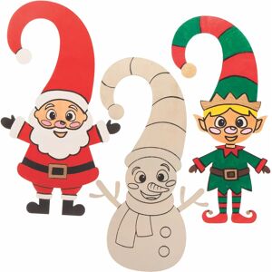 Accroche-portes de Noël en bois à colorier - Pack de 5 - Publicité Accroche-portes de Noël en bois à colorier - Pack de 5 - Publicité