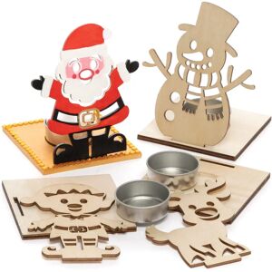 Bastelset für Weihnachts-Holz-Teelichter - Silber Bastelset für Weihnachts-Holz-Teelichter - Silber