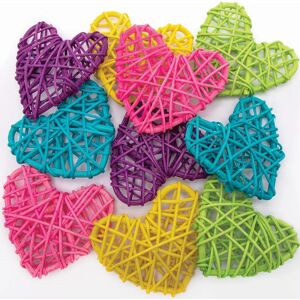 Craft Rainbow Colours Rattan Hearts - Decorative Hearts Craft Rainbow Colours Rattan Hearts - Decorative Hearts