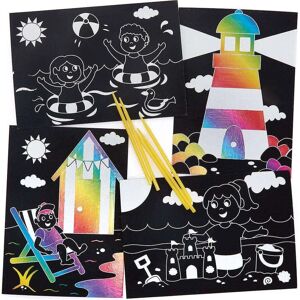 Craft Seaside Scratch Art Bilder - Pack von 8 Craft Seaside Scratch Art Bilder - Pack von 8