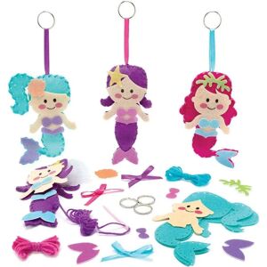 Baker Ross Mermaid Keyring & Bag Dangler Sewing Kit - Multi Baker Ross Mermaid Keyring & Bag Dangler Sewing Kit - Multi