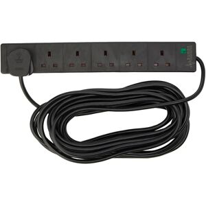 PRO ELEC 6 Gang 10 m Extension Lead Surge Protector - Black PRO ELEC 6 Gang 10 m Extension Lead Surge Protector - Black