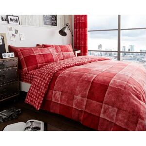 Gaveno Cavailia Double Red Denim Check Duvet Cover Set Gaveno Cavailia Double Red Denim Check Duvet Cover Set