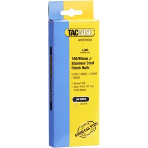 Tacwise 1098 Stainless Steel Finish Nails - 50 mm, Pack of 1000 Tacwise 1098 Stainless Steel Finish Nails - 50 mm, Pack of 1000