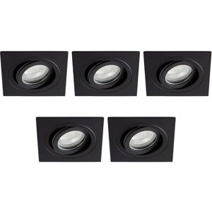 Litecraft Recessed Downlight Tiltable Square Spotlight Matte Black - 5 Pack - Downlight Litecraft Recessed Downlight Tiltable Square Spotlight Matte Black - 5 Pack - Downlight
