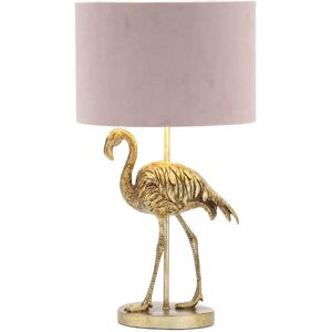 Litecraft Fliss Flamingo - Pink Velvet Shade - Brass - Table Lamp Litecraft Fliss Flamingo - Pink Velvet Shade - Brass - Table Lamp