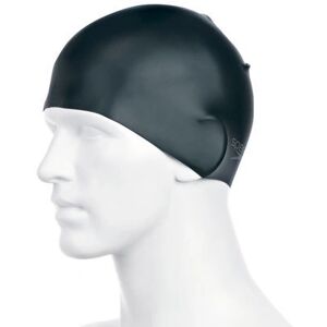 Speedo Black Silicone Moulded Swimming Cap - One Size Speedo Black Silicone Moulded Swimming Cap - One Size