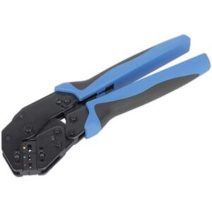 Sealey AK3863 Ratchet Crimping Tool - Angled Head Insulated Terminals Sealey AK3863 Ratchet Crimping Tool - Angled Head Insulated Terminals