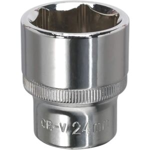 Sealey SP1224 WallDrive Socket 24mm Fully Polished - Socket Sealey SP1224 WallDrive Socket 24mm Fully Polished - Socket