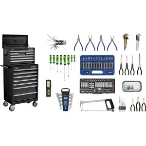 Sealey Black 15-Drawer Tool Chest & Rollcab Set - 147pcs Sealey Black 15-Drawer Tool Chest & Rollcab Set - 147pcs