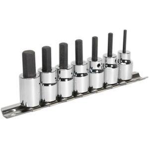 Sealey AK62253 Hex Socket Bit Set 7pc 3/8"Sq Drive Metric - Socket Set Sealey AK62253 Hex Socket Bit Set 7pc 3/8"Sq Drive Metric - Socket Set