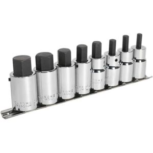 Sealey AK62258 Hex Socket Bit Set 8pc 1/2"Sq Drive Metric - Hex Socket Set Sealey AK62258 Hex Socket Bit Set 8pc 1/2"Sq Drive Metric - Hex Socket Set