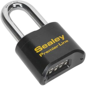 Sealey PL603L Steel Body Combination Padlock Long Shackle - Padlock Sealey PL603L Steel Body Combination Padlock Long Shackle - Padlock