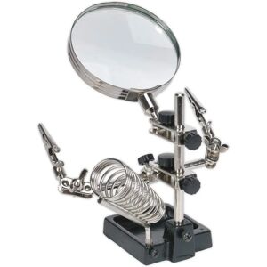 Podstawa do lutowania robot mini Sealey SD150H z lupą i uchwytem do lutownicy Podstawa do lutowania robot mini Sealey SD150H z lupą i uchwytem do lutownicy