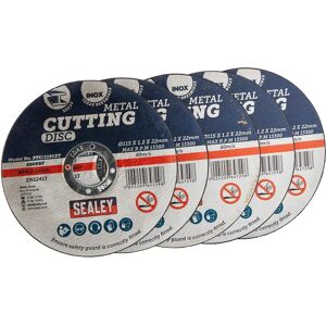 Sealey PTC/115CET5 Cutting Disc - 115mm, 1.2mm, Pack of 5 Sealey PTC/115CET5 Cutting Disc - 115mm, 1.2mm, Pack of 5