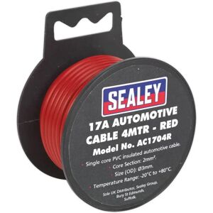 Sealey AC1704R Automotive Cable - 17A, 4m, Red - Automotive Cable Sealey AC1704R Automotive Cable - 17A, 4m, Red - Automotive Cable