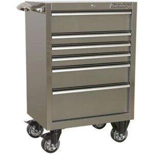 Sealey PTB67506SS Stainless Steel Heavy-Duty Rollcab 6 Drawer - Heavy-Duty Steel Sealey PTB67506SS Stainless Steel Heavy-Duty Rollcab 6 Drawer - Heavy-Duty Steel