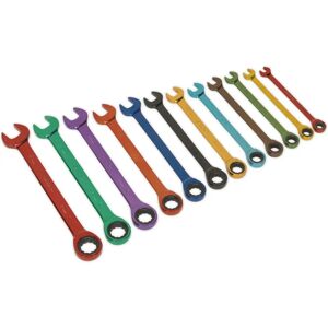 Siegen S01075 Multi-Coloured Ratchet Spanner Set - 12pc Tool Siegen S01075 Multi-Coloured Ratchet Spanner Set - 12pc Tool