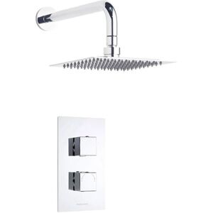 Sistema doccia termostatica Hudson Reed - Kubix, Testa quadrata 20cm, Braccio in ottone Sistema doccia termostatica Hudson Reed - Kubix, Testa quadrata 20cm, Braccio in ottone