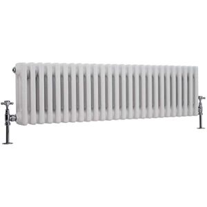 Hudson Reed Regent Horizontal Cast Iron Style Radiator - White - 3 Columns Hudson Reed Regent Horizontal Cast Iron Style Radiator - White - 3 Columns