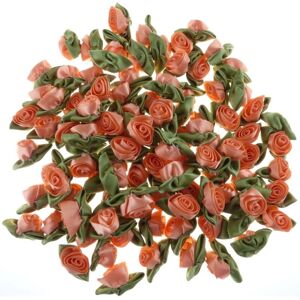 Minerva Dark Peach Large Ribbon Rose - Artificial Flowers Minerva Dark Peach Large Ribbon Rose - Artificial Flowers