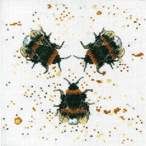 Bree Merryn - Bee Happy Cross Stitch Kit - Canvas, Threads, Needle Bree Merryn - Bee Happy Cross Stitch Kit - Canvas, Threads, Needle
