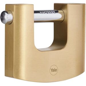 Yale - Messing Vorhängeschloss - 90mm Gekontertes Stahlbügel - Sicheres Schloss Yale - Messing Vorhängeschloss - 90mm Gekontertes Stahlbügel - Sicheres Schloss