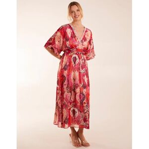 Blue Vanilla S Pink V Neck V Back Midi Dress Blue Vanilla S Pink V Neck V Back Midi Dress