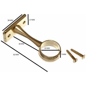 One Stop - Wardrobe Rail Support - 19mm Brass - Pack 200 One Stop - Wardrobe Rail Support - 19mm Brass - Pack 200