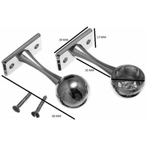 Brand Model Support End Bracket - Wardrobe Rod - Chrome - Pack 40 Brand Model Support End Bracket - Wardrobe Rod - Chrome - Pack 40